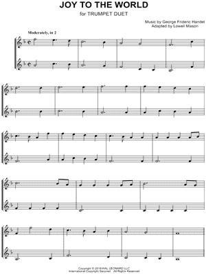 Joy to the World - Trumpet Duet by George Frederick Handel - Sheet Music