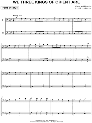 We Three Kings Of Orient Are by John Henry Hopkins - Sheet Music