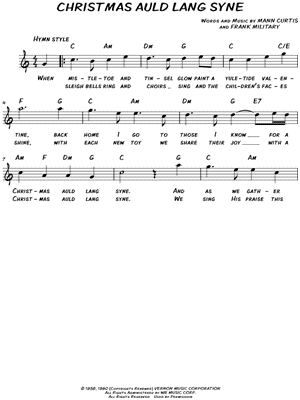 Christmas Auld Lang Syne by Mann Curtis - Sheet Music