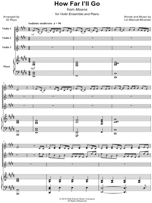 How Far I'll Go - Violin Ensemble & Piano