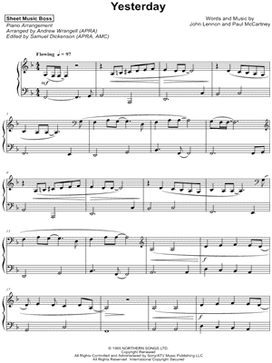 Yesterday by Sheet Music Boss - Sheet Music