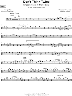 Don't Think Twice - Viola