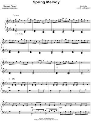 Spring Melody by Jacob's Piano - Sheet Music