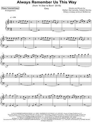 Always Remember Us This Way [easy]