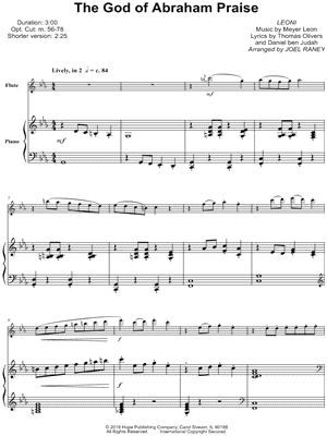 The God of Abraham Praise - Flute & Piano by Joel Raney - Sheet Music