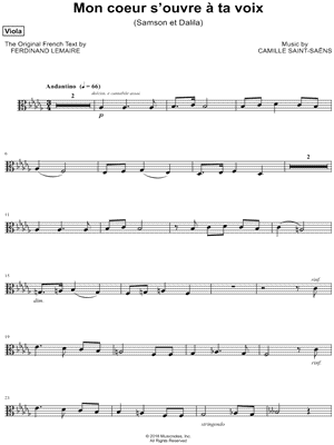 Mon coeur s'ouvre à ta voix - Viola