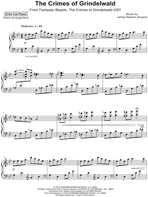 The Crimes of Grindelwald by Grim Cat Piano - Sheet Music