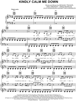 Kindly Calm Me Down by Meghan Trainor - Sheet Music