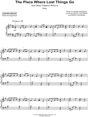 The Place Where Lost Things Go [easy] by Jennifer Eklund - Sheet Music