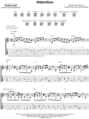 Attention by Sungha Jung - Sheet Music