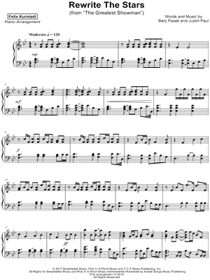 Rewrite the Stars by Felix Kurniadi - Sheet Music