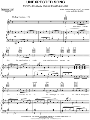 Unexpected Song from Song and Dance - Sheet Music