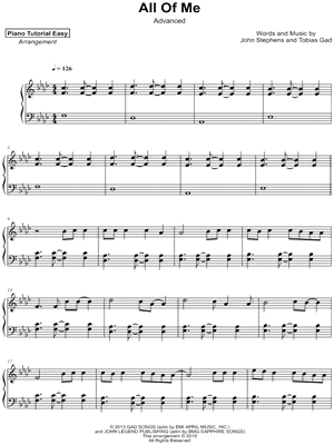 All of Me [advanced] by Piano Tutorial Easy - Sheet Music