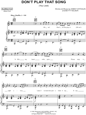 Don't Play That Song (You Lied)