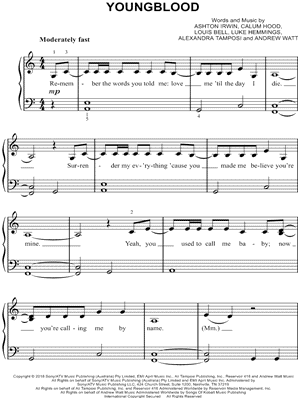 Youngblood by 5 Seconds of Summer - Sheet Music