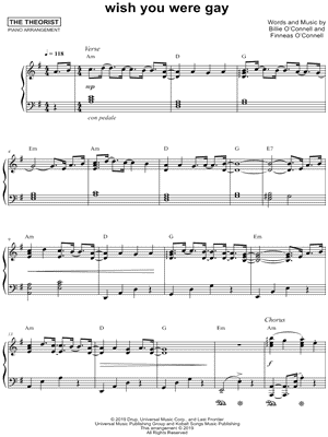 wish you were gay by The Theorist - Sheet Music