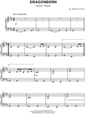 Dragonborn (Skyrim Main Theme) from The Elder Scrolls V: Skyrim - Sheet Music