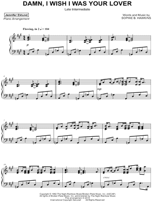 Damn, I Wish I Was Your Lover [late intermediate]