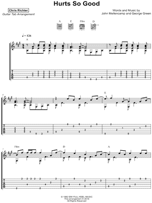 Hurts So Good by Chris Richter - Sheet Music