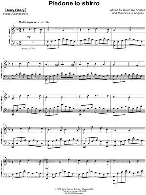 Piedone lo sbirro by Jazzy Fabbry - Sheet Music