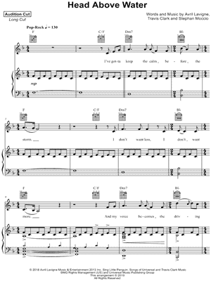 Head Above Water by Avril Lavigne - Sheet Music