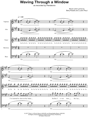 Waving Through a Window by Pentatonix - Sheet Music