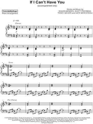 If I Can't Have You [accompaniment only] by TutorialsByHugo - Sheet Music