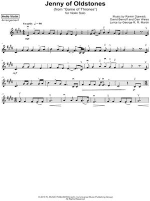 Jenny of Oldstones by Hello Violin - Sheet Music