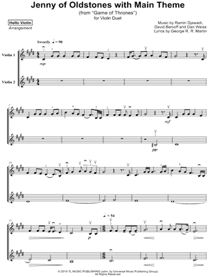 Jenny of Oldstones with Main Theme - Violin Duet