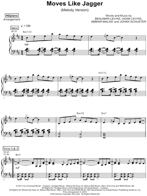 Moves Like Jagger [melody version]