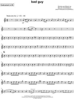bad guy - Bb Instrument