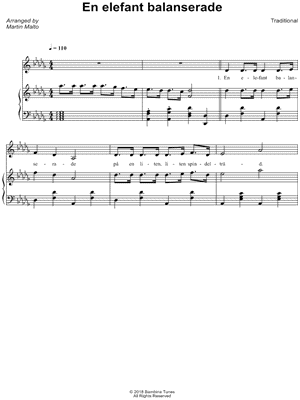 En elefant balanserade