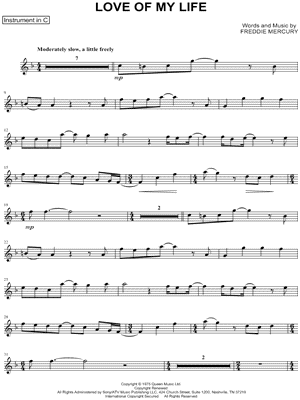 Love of My Life - C Instrument by Queen - Sheet Music