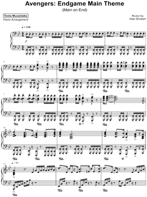 Avengers: Endgame Main Theme (Main on End) by Toms Mucenieks - Sheet Music