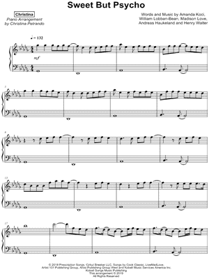 Sweet but Psycho [late intermediate] by Christina - Sheet Music