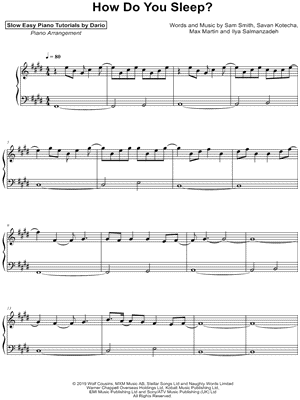 How Do You Sleep? [Slow Easy Piano Tutorial] by Dario D'aversa - Sheet Music