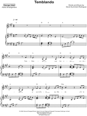 Temblando by George Vidal - Sheet Music