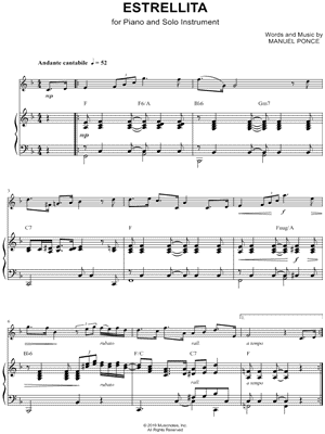 Estrellita - Piano Accompaniment