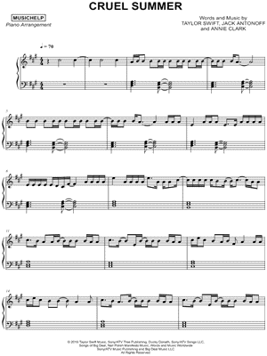 Cruel Summer by MUSICHELP - Sheet Music