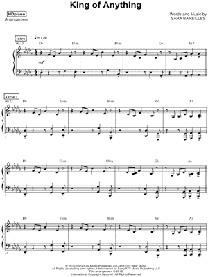 King of Anything by HDpiano - Sheet Music