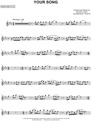 Your Song - C Instrument
