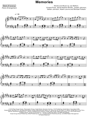Memories by Dario D'aversa - Sheet Music