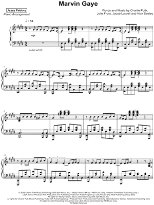 Marvin Gaye by Jazzy Fabbry - Sheet Music