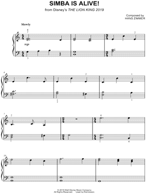 Simba Is Alive! from The Lion King [2019] - Sheet Music