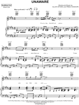 Unaware by Allen Stone - Sheet Music