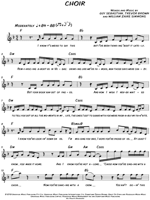 Choir by Guy Sebastian - Sheet Music