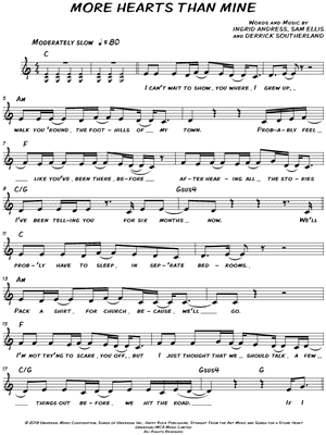 More Hearts Than Mine by Ingrid Andress - Sheet Music
