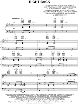 Right Back by Khalid - Sheet Music
