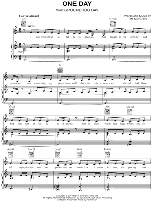 One Day from Groundhog Day: The Musical - Sheet Music