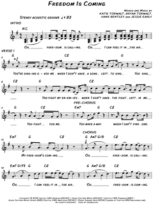Freedom Is Coming by Bryan & Katie Torwalt - Sheet Music